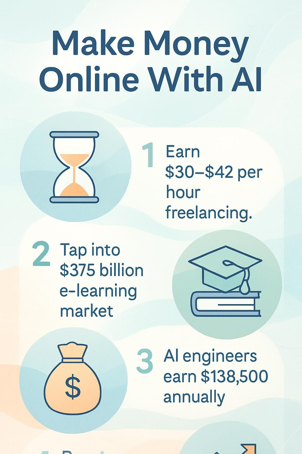 Infographic showing ways to make money online with AI Infographic showing ways to make money online with AI