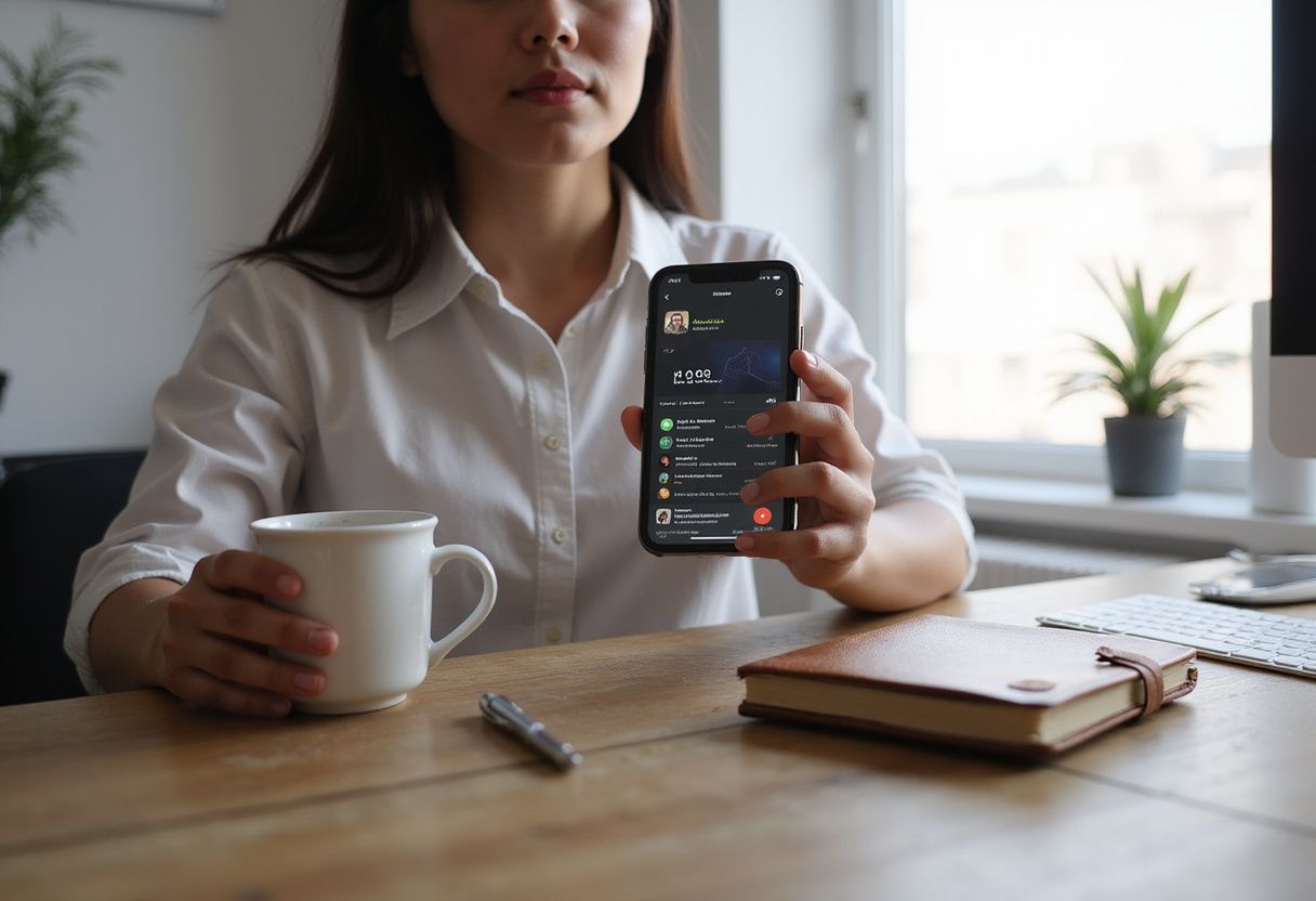 A person focuses on an iPhone displaying the Arc Search AI interface. A person focuses on an iPhone displaying the Arc Search AI interface.
